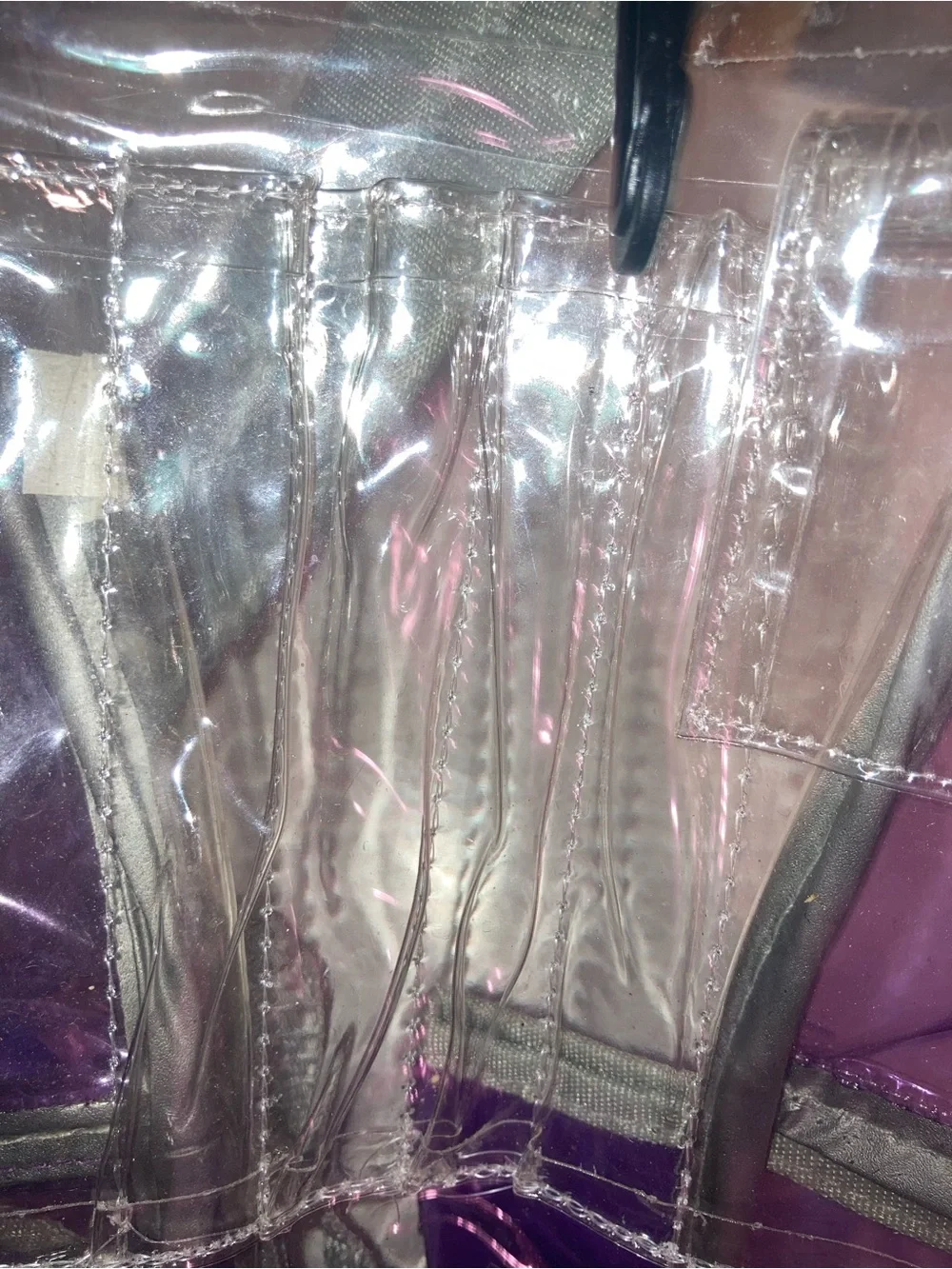 Vintage Purple Vinyl Transparent Backpack